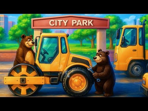 Fixing a Road Roller's Broken Engine on the Street 🚜🔧 | Repair Story | Bear Garage Animation