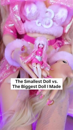 Smallest vs Biggest Doll I made! #barbie #jem #bjd #custom #doll #diy #ooak #art #artist