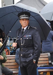 Filming the new ITV series Wild Bill, starring Hollywood actor Rob Lowe, got underway in Boston Market Place this morning. Crew filmed a first scene of the day in which Rob (police chief Bill Hixon) makes his first visit to Boston and takes in a view of the Stump. #wildbill #filming #policedrama #boston | Boston Borough Council