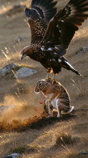 Aurea Motion Labs on Instagram: "Did you know? When an eagle hunts a rabbit, the attack is decided before it’s seen. Eagles rely on extreme visual acuity, spotting small movements from hundreds of meters away before diving at high speed. The strike is powered by gravity and wing control, with talons designed to lock instantly on impact. Rabbits depend on speed and unpredictability, but once contact is made, escape is unlikely. The eagle’s grip can exert immense pressure, immobilizing prey in sec