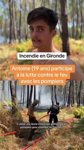 🔥 Antoine (19) uses a fire hose lent by firefighters