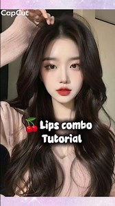 🍒 Cherry lips Tutorial 🍒 #aesthetic #korean #skincare #aestheic #makeup