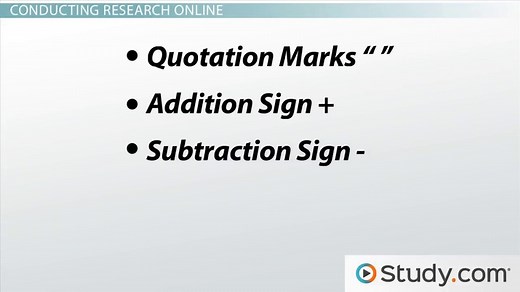 Using Search Engines for Online Research