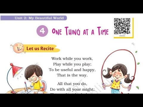 One thing at a time / class 4th / english poem / unit 2 / easy explanation / New NCERT / Santoor