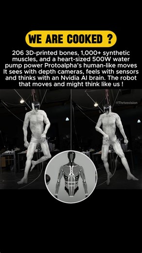 Thrive Vision | Meet Protoclone, the eerily realistic humanoid robot developed by Clone Robotics. This full-body prototype mirrors human anatomy with 206... | Instagram