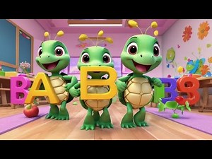 Three Baby Turtles Say A B C | Alphabet Song for Kids | Learn ABC with Rhyme Zoo