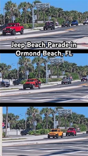 Cool scene in Ormond Beach, Florida today as Jeep Beach made its way across the bridge