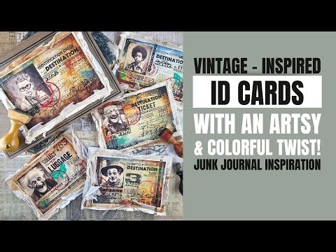 Let's craft vintage - inspired ID cards with an artsy & colorful twist! junk journal inspiration!