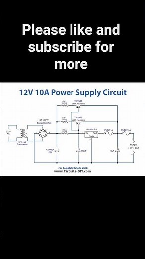 circuit diagrams of a 12 volts power supply