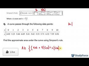 📚 How to find the area using the Simpson's Rule (Question 1)