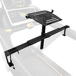 AFANSO Treadmill Desk Attachment - Adjustable Laptop Holder with Clip, Universal Laptop Stand for Treadmill Handlebars up to 44 Inches, Ergonomic Platform for Notebooks, Tablets, Laptops