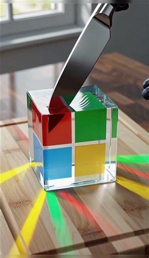 ASMR Soap Cutting: Microsoft Logo Cube 🧼 Relax & Enjoy! #shorts