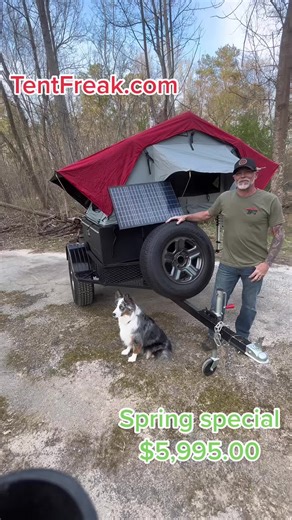 TentFreak.com spring special @tentfreak #trailer #tent #camp #camper #offroad #4x4 #outside #outdoors #adventuretime #explorepage #exploremore #mountains #trees #doglover #tentfreak #trendingreels #instagramreels #reeloftheday