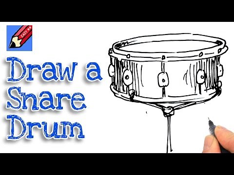 Learn how to draw a Snare drum Real Easy | Step by Step with Easy, Spoken Instructions