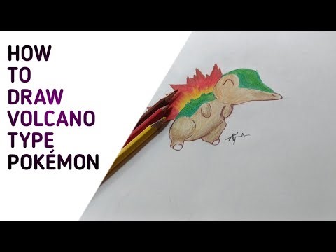 HOW TO DRAW REALISTIC VOLCANO TYPE POKÉMON STEP BY STEP