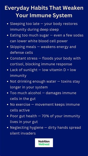 10 Everyday Habits That Weaken Your Immune System