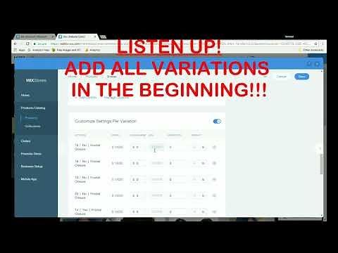 HOW TO: WIX Store Product Variations
