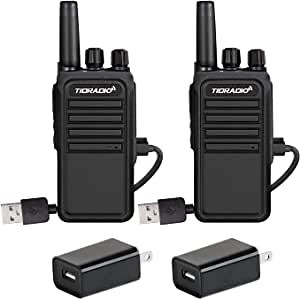 TIDRADIO TD-777S Radios Walkie Talkies for Adults, 22 Channles FRS Two Way Radio Long Range Come with USB Rechargeable and 2200mAh Battery, Portable Rugged 2 Way Radio for Business -2 Pack