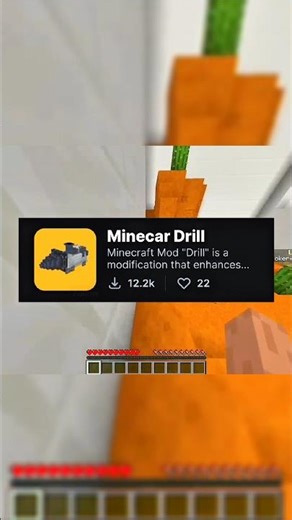 Minecara Drill mods for Minecraft #shorts #minecraft