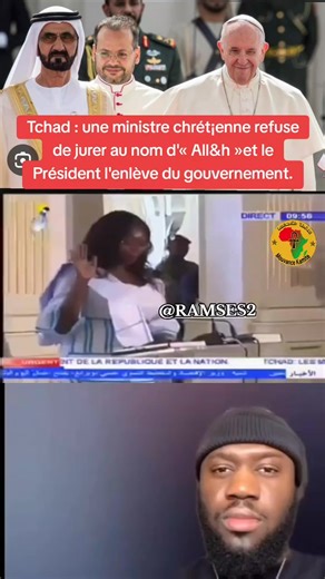 374K views · 3.9K reactions | #Tchad : Une ministre chrétienne refuse de jurer au nom d'<<Allah>>, la formule retenue par les 3 confessions et le Président lui chasse du Gouvernement. Quant-à moi, elle n'a pas raison. Elle était où quand les confessions religieuses tombaient d'accord sur la formule à prononcer ? Est-ce que : Elle seule peut venir faire modifier les choses ? Sawadogo Souleymane Power | Sawadogo Souleymane Power | Facebook