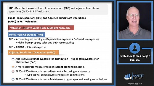 REIT Valuation Using Funds From Operations (FFO) and Adjusted Funds from Operations (AFFO) - CFA, FRM, and Actuarial Exams Study Notes