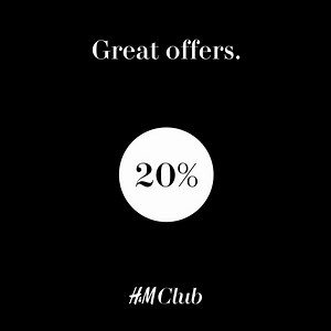 WELCOME TO THE CLUB! Join today and get 20% off your next purchase in-store or online. Plus, if you make your purchase online we'll throw in free delivery too! Want to know more? Visit our Club page at http://hm.info/18f6v HAPPY SHOPPING! | H&M