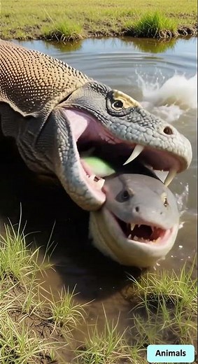 Food chain of fish komodo dragon and bear