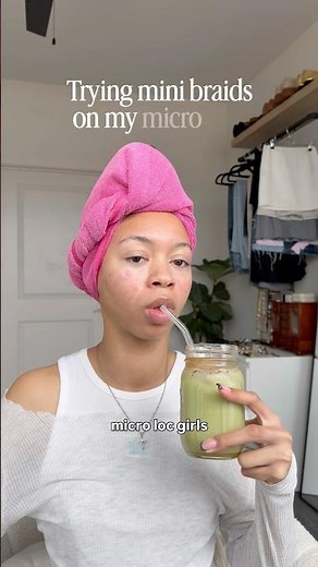 Installing Mini braids on micro locs whew😪| #microlocs #minibraids
