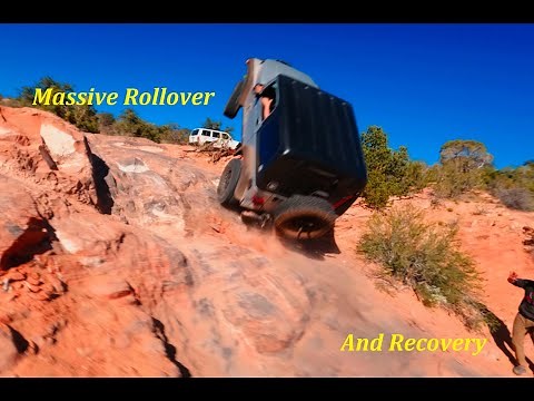 Massive Jeep Rollover and Recovery in Moab UT // Behind The Rocks