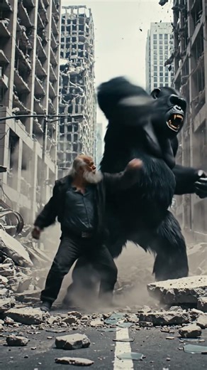 🦍monkey vs Man 🏋🏻 fight scene