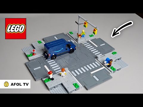 Custom Build with the New LEGO City Road Plates: 4-Way Intersection! (Full Tutorial)