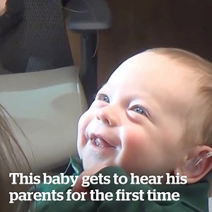 This precious baby hears his parents speak for the first time 🙌 | VT