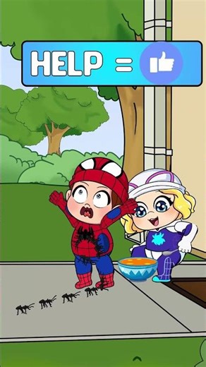 Spider White Baby Saves Spider-Man Baby From the Black Ant Swarm! 😱🐜💖#shorts #spiderman