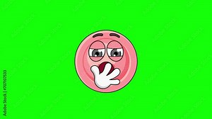 button Yawning face animation, insufficient sleep, boredom with a person or topic Stock Video