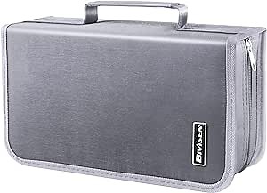 CD/DVD Case Holder, 128 Capacity CD VCD Media Wallet, Storage, Holder, Booklet, Organizer (Silver)