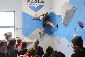 High school, college climbing competitions collide in Eagle