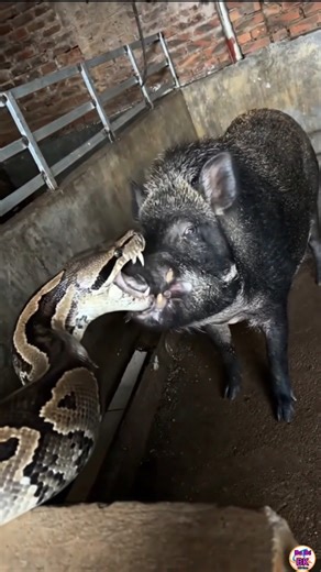 Giant Python vs Huge Wild Boar – An Epic Battle for Survival