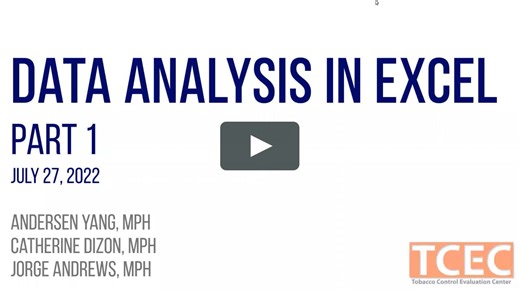 2022 Data Analysis in Excel (Part 1)