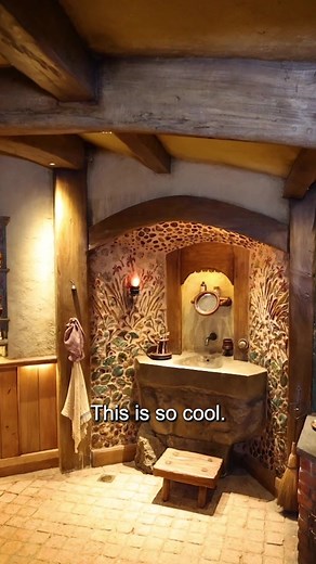 Ever wondered what a hobbits bathroom looks like? 🚽 #hobbiton #hobbithouse #hobbitcore #lotr #fantasy #livingbiginatinyhouse