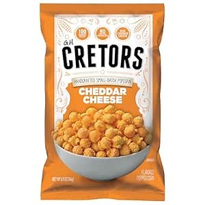 G.H. Cretors Cheddar Cheese Corn, 6 ct, 6.5 oz Single Serve Bags