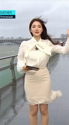 기상캐스터의 날씨 속보와 강풍 예보
