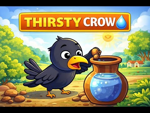 The Thirsty Crow 🐦💧 | Moral Story for Kids | Kids Story World