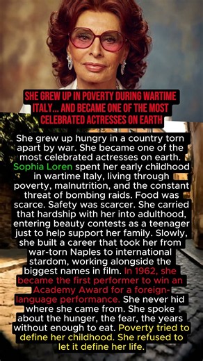 She Grew Up Starving in Wartime Italy-Then Won an Oscar #SophiaLoren #ClassicHollywood #oscarwinners