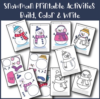 Snowman Printable Activities | Build, Color & Write