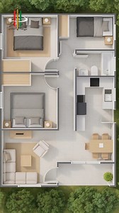 Modern 3D Floor Plan for a Stunning 3-Bedroom House 🏡 | Realistic Home Visualization Discover this beautifully designed 3D floor plan for a three-bedroom house — perfect for modern living! Experience every detail from spacious layouts to realistic furniture placement. Ideal for real estate listings, home builders, and interior enthusiasts who want to visualize the dream home before construction. ✨ Turn your 2D drawings into stunning 3D visuals today! 📩 DM us to bring your house plan to life. #