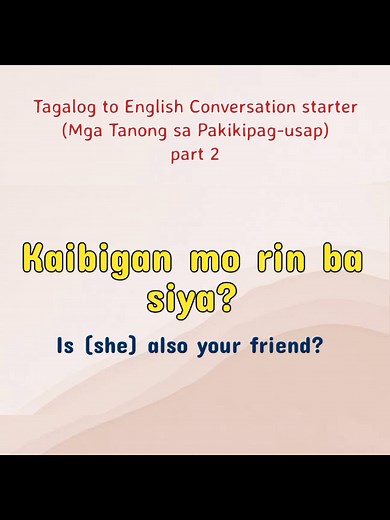 Conversational Starters: Practice English and Tagalog