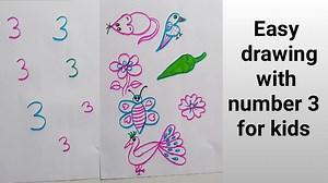 854K views · 11K reactions | How to draw pictures using number 3 for kids | Drawing trick with number 3 | Priyanka creative guru | Facebook