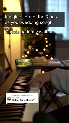 Replying to @wingardiumlivyosa you mean this? Any LOTR fans wanna get married? This is your song. #piano #wedding #lotr #shire #hobbit #weddingversion #brideentry #weddingday #lordoftherings