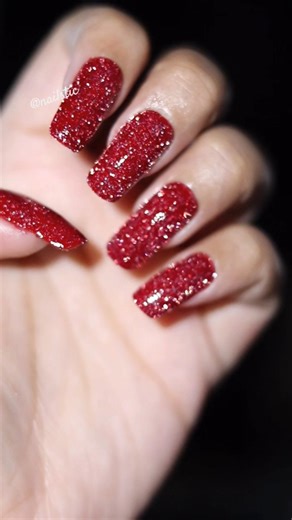 Modern Nail Trends Ruby Red Glitter Nails #nails #nailart #viralnailart #fyp #shorts #trending #yt