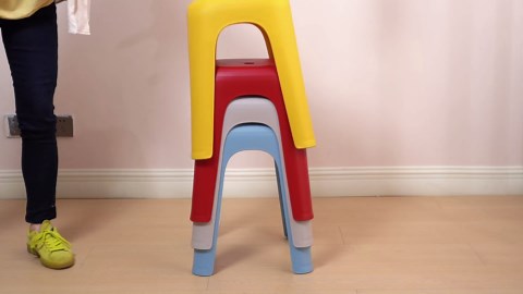 4 Pack Stackable Classroom Stools 18 Inch Nesting Plastic Stools Portable Backless Chairs for Classroom, Students, Adults, Living Room, Dining Room, Office Home